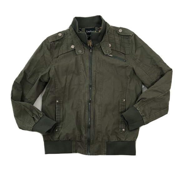 Chou Yatou Other - Chou Yatou Jacket Men's M Green Bomber Jacket Epaulet Full Zip Long Sleeve M